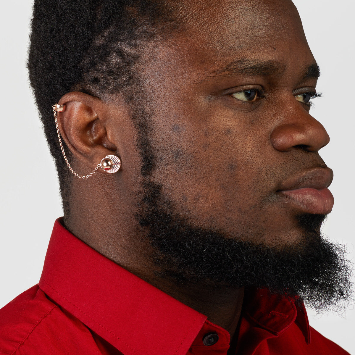 The d'ja pagh ear cuff and chain design in sterling silver