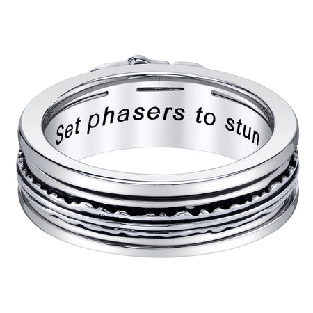 Sterling silver phaser ring spinning band detail