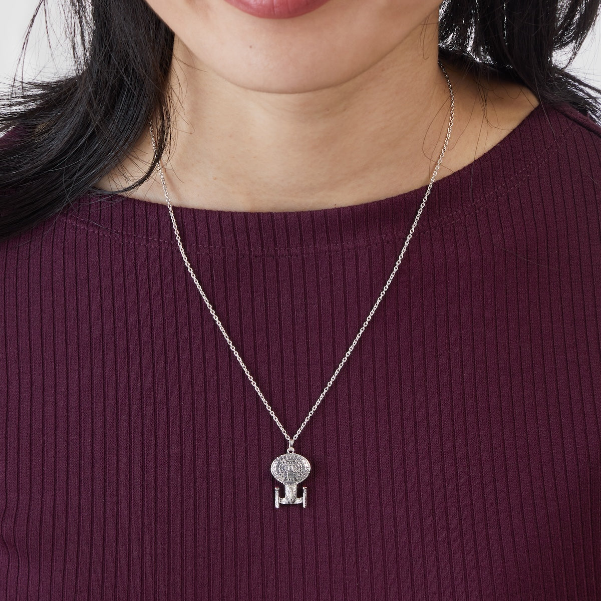 Close up of USS Enterprise-D starship necklace nacelle details