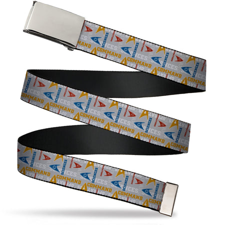 Star Trek Starfleet Insignia Collage Web Belt with Chrome Buckle