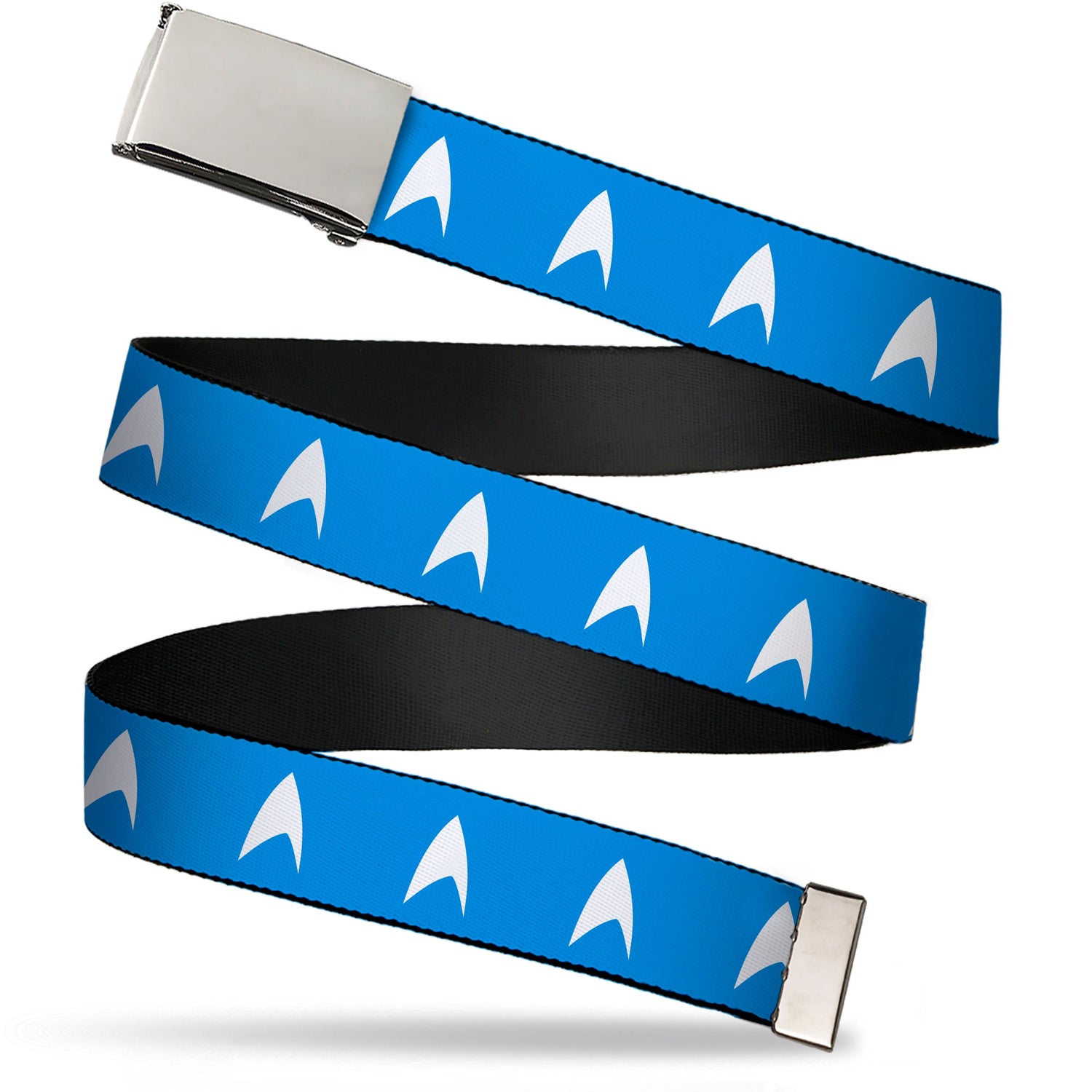 Star Trek Starfleet Insignia blue and white web belt with chrome buckle