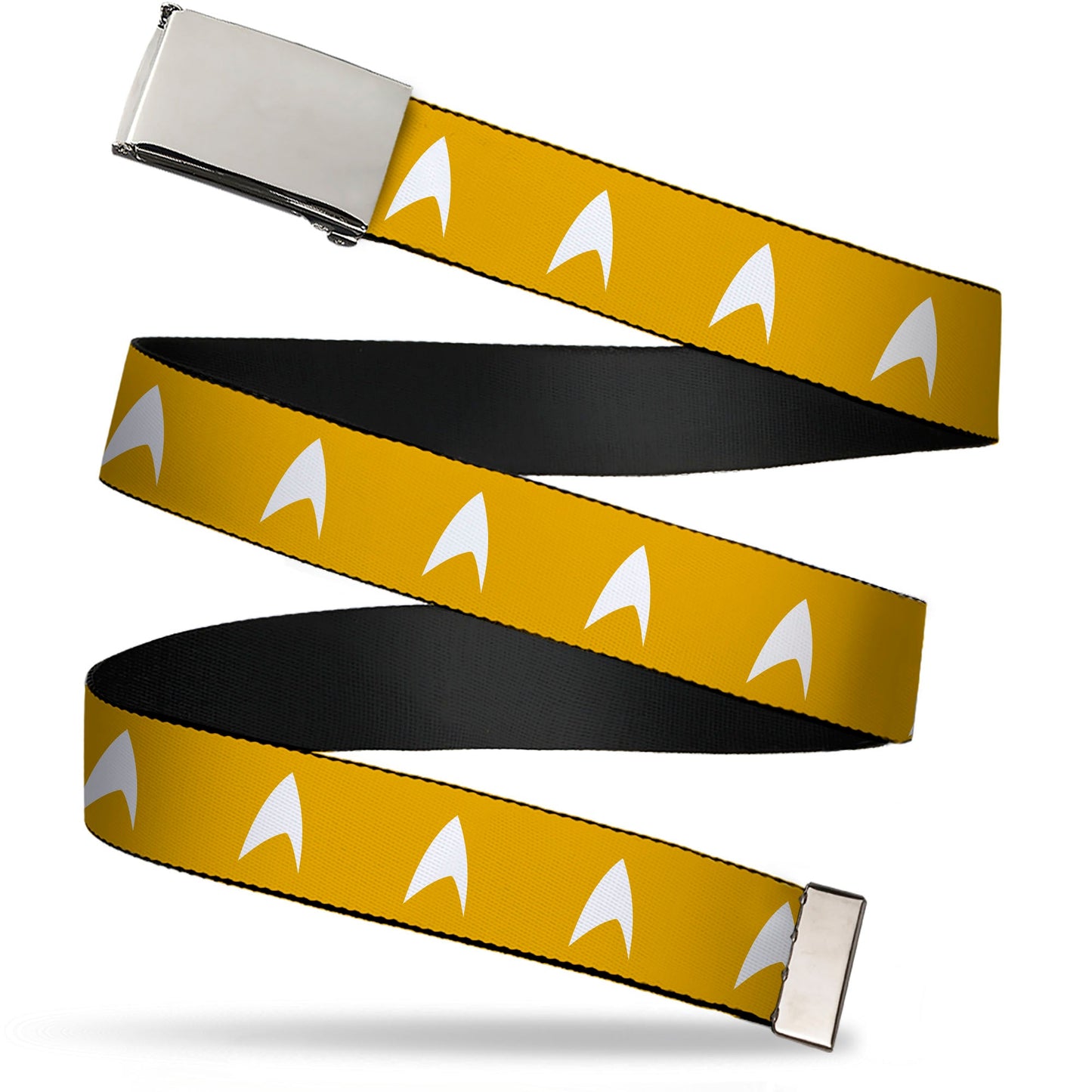 Star Trek Starfleet Insignia Golden Yellow Web Belt with Chrome Buckle