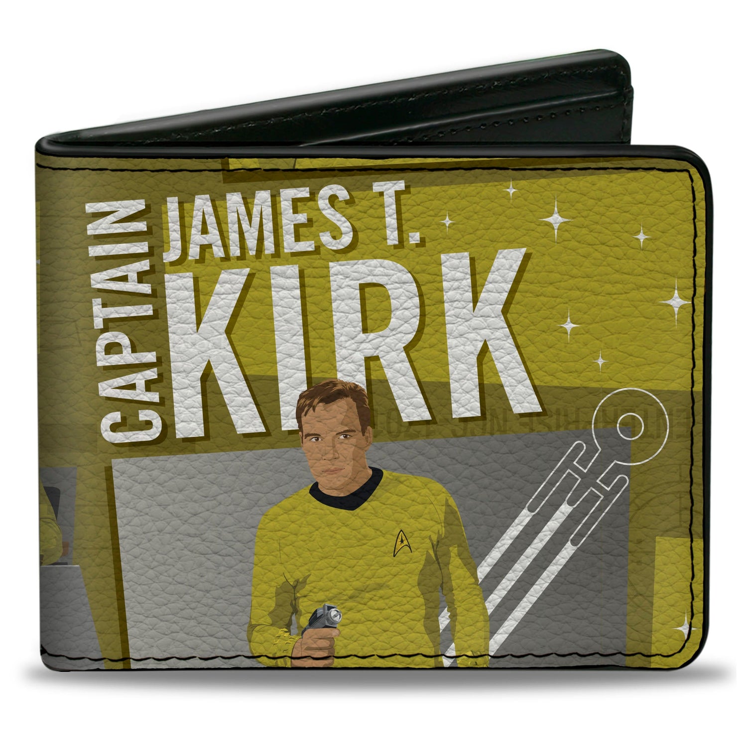 Star Trek Captain James T. Kirk collage bi-fold wallet front view