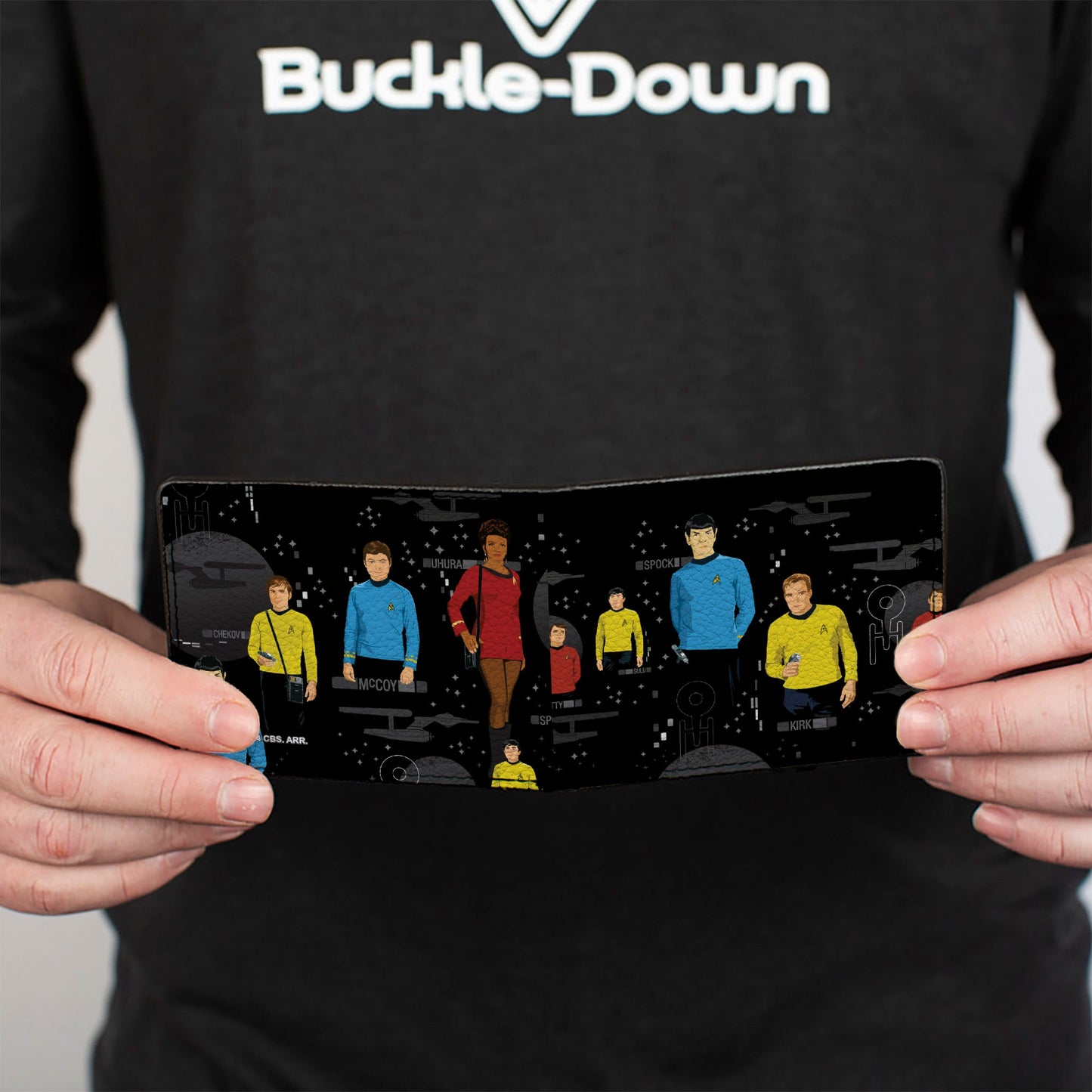 Star Trek bi-fold wallet shown partially open with ID window visible