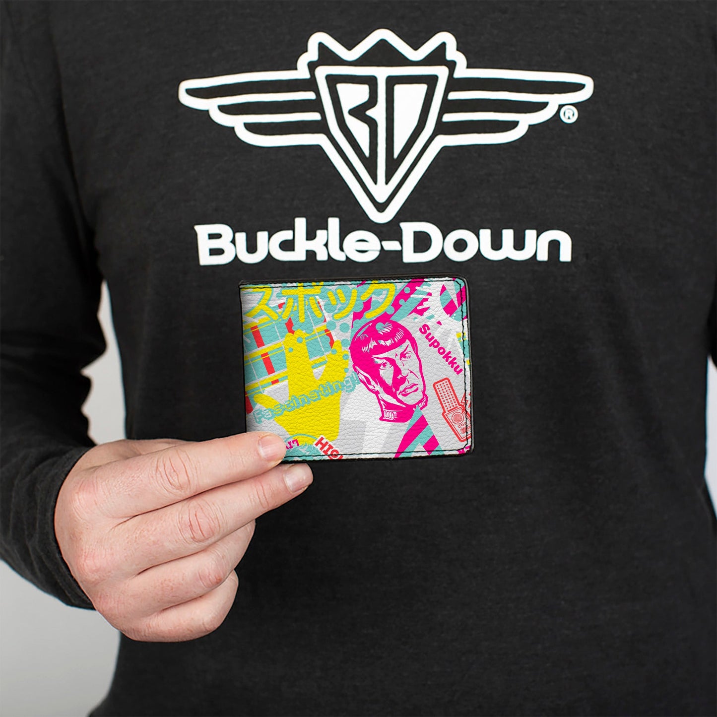 Inside view of Star Trek bi-fold wallet showing card slots and ID window