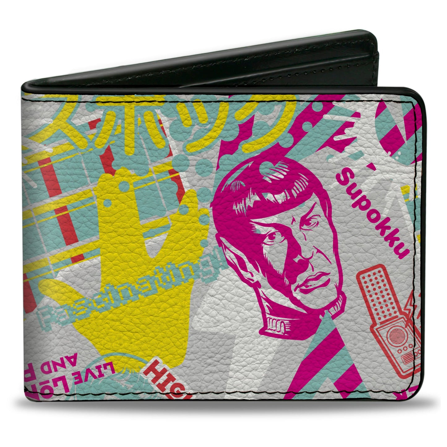 Star Trek Spock Icons Collage White Bi-Fold Wallet front view