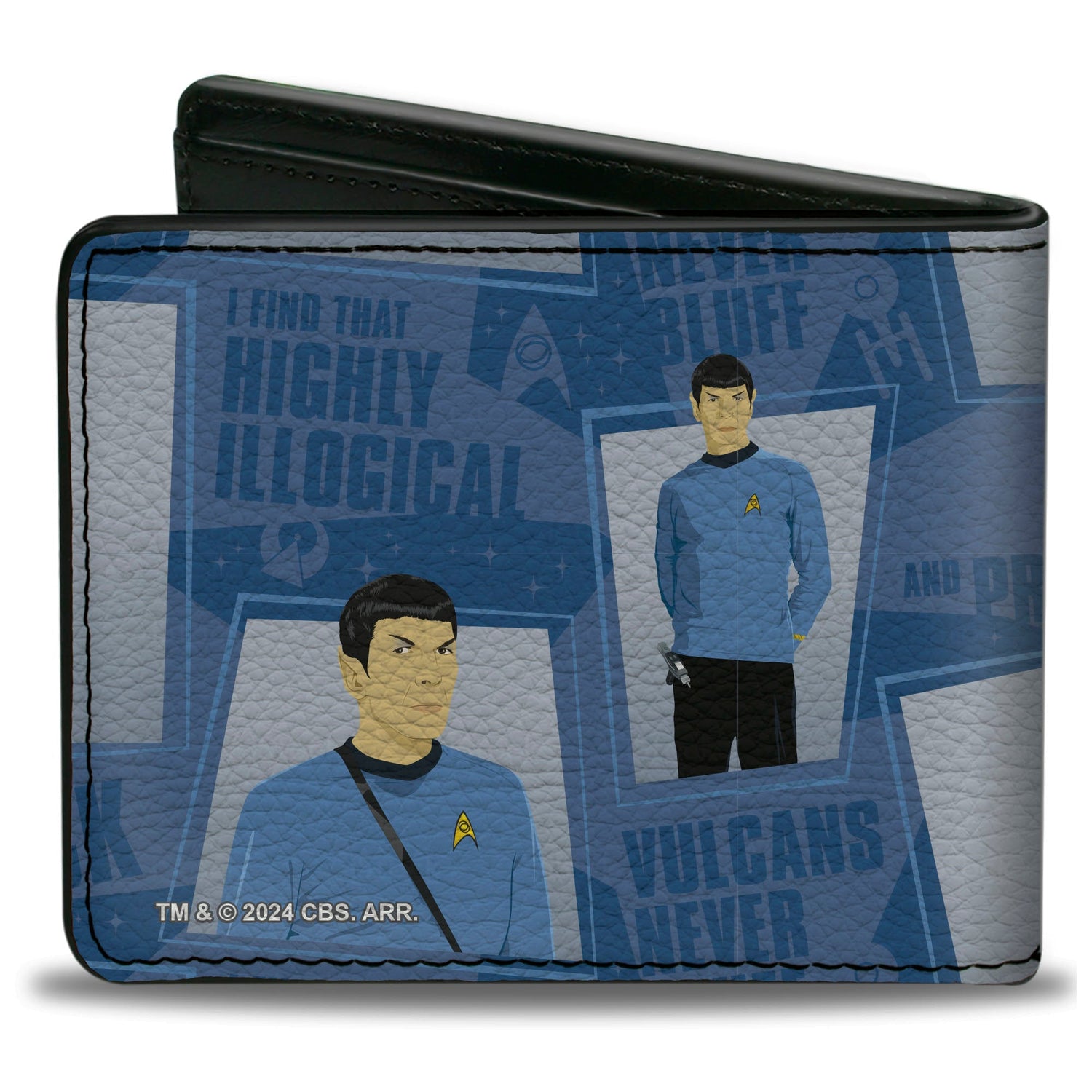 Interior of Spock Bi-Fold Wallet showing card slots and ID window