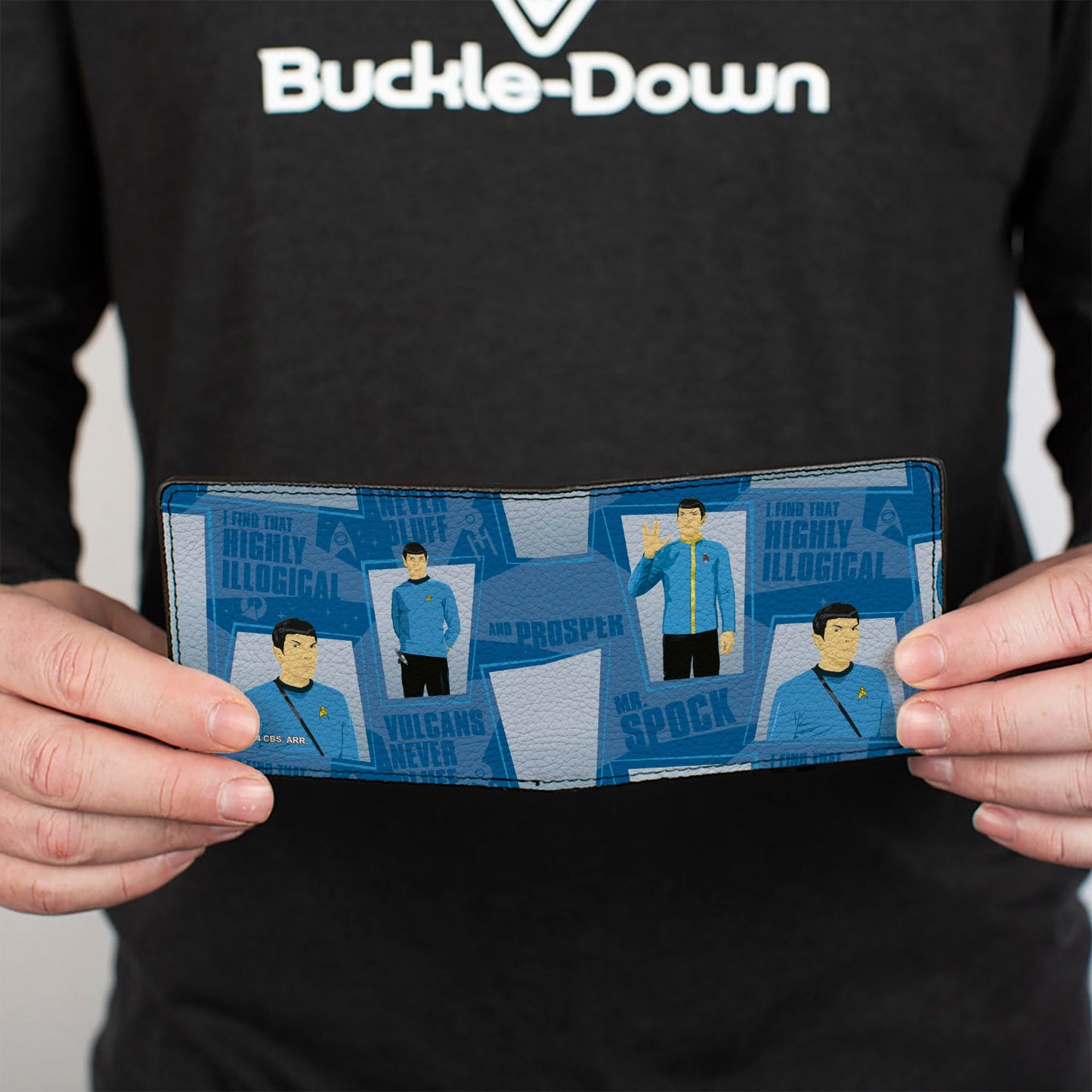 Star Trek Spock wallet unfolded showing full collage design
