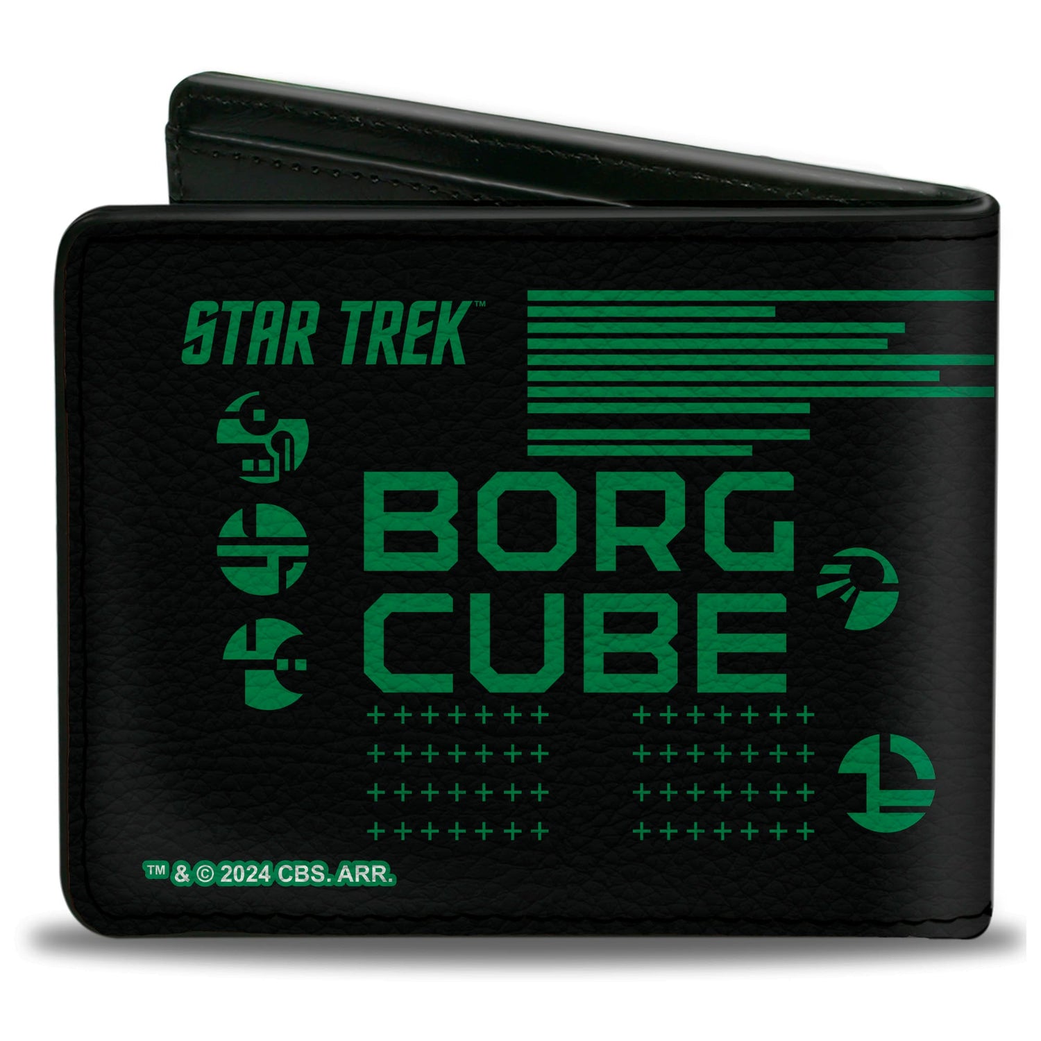 Interior view of the Star Trek wallet showing card slots and ID window