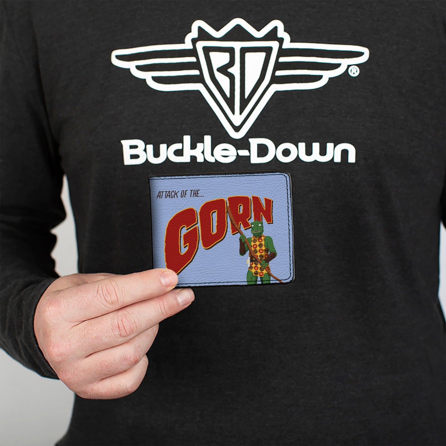 Star Trek Gorn vs Kirk Bi-Fold Wallet back view with classic quote