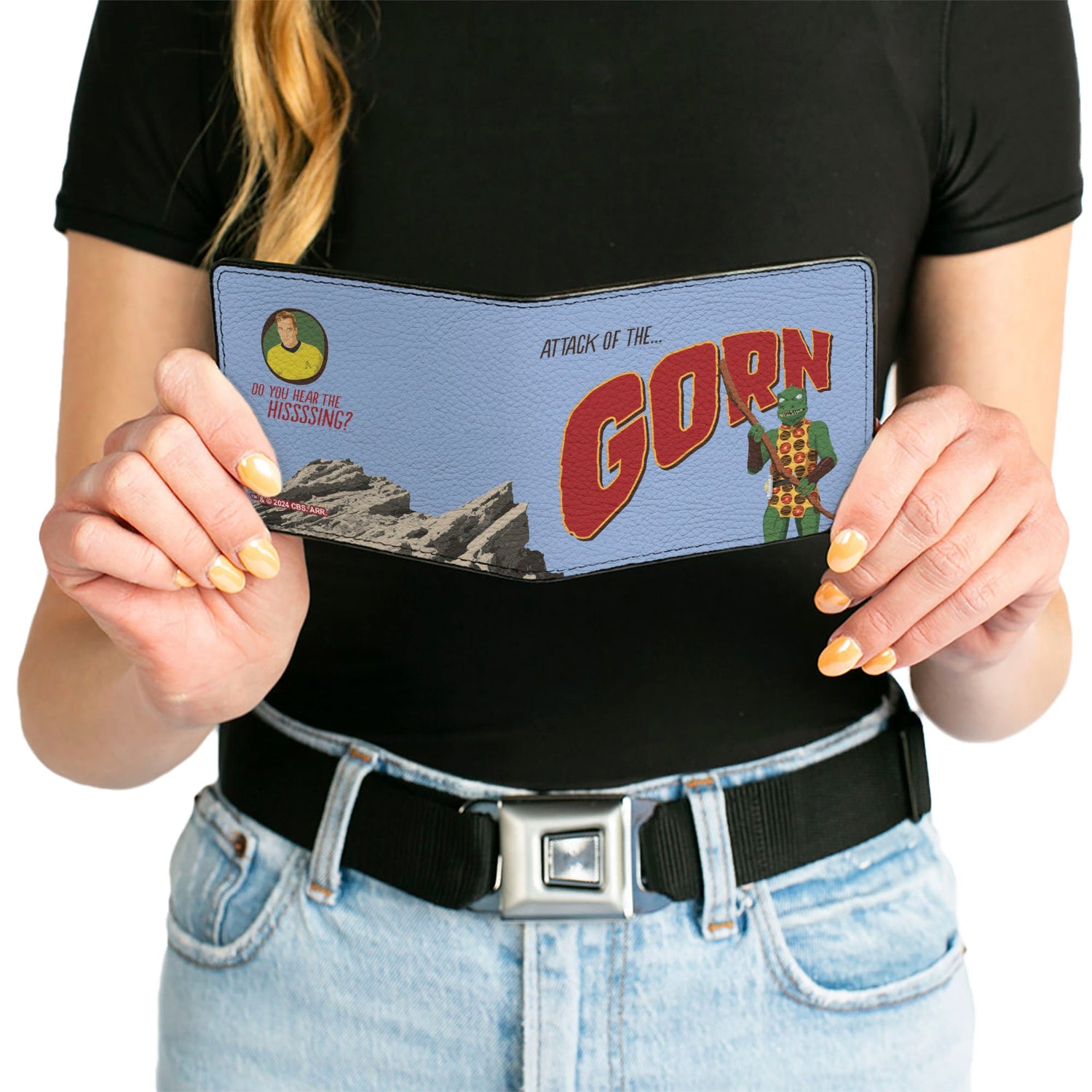 Star Trek Gorn vs Kirk Bi-Fold Wallet side view showing slim profile