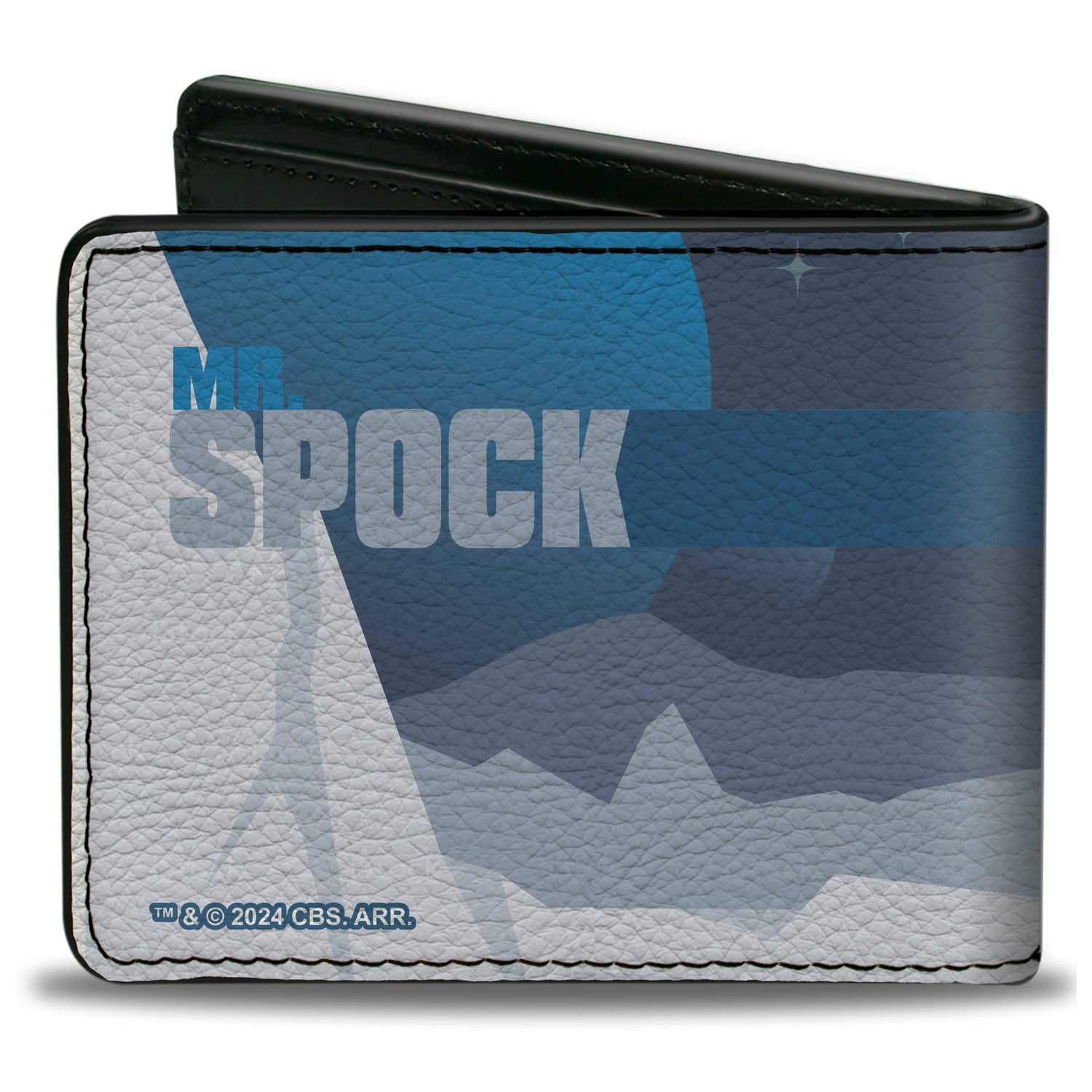 Close-up of card slots and ID window in Star Trek wallet