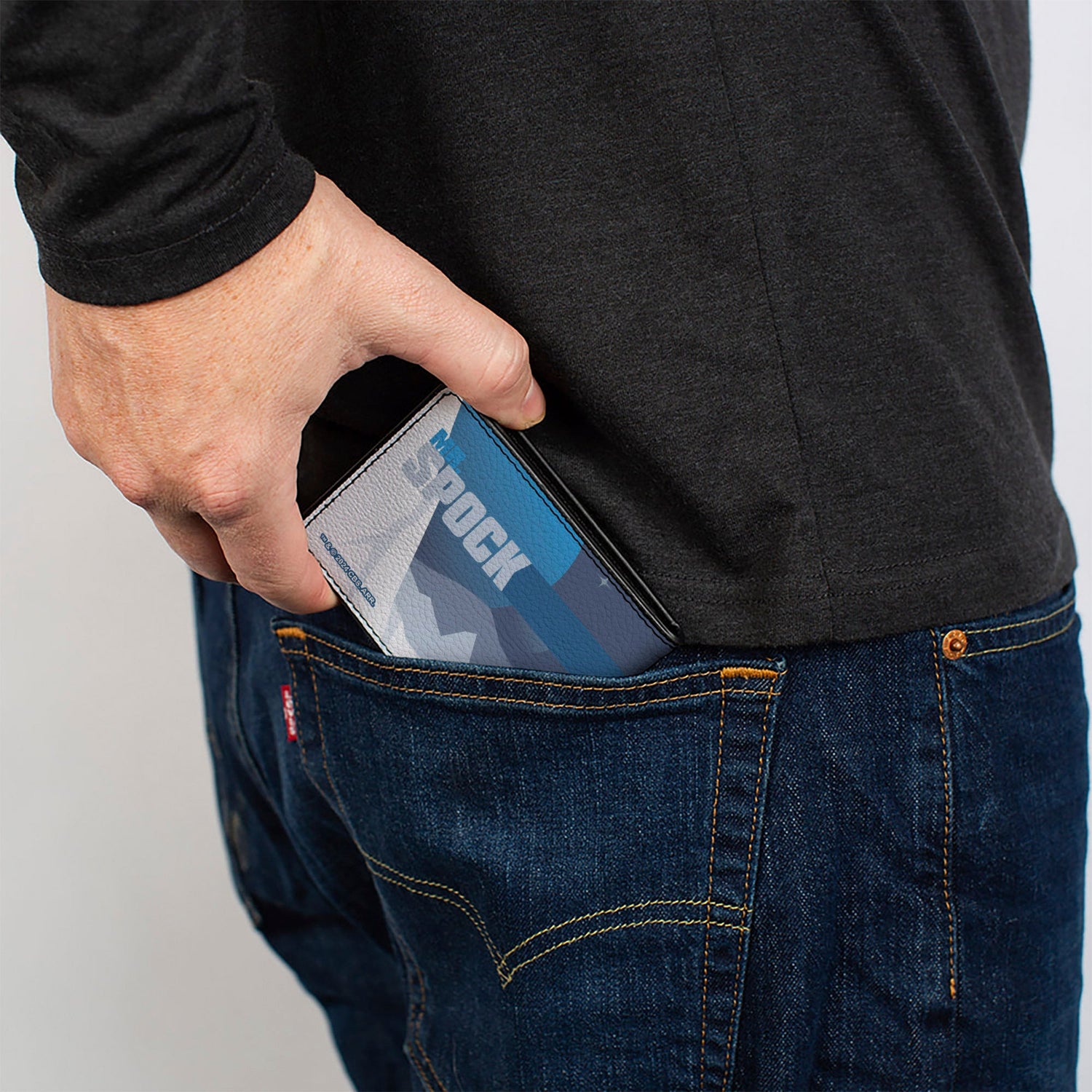 Slim profile view of Star Trek bi-fold wallet