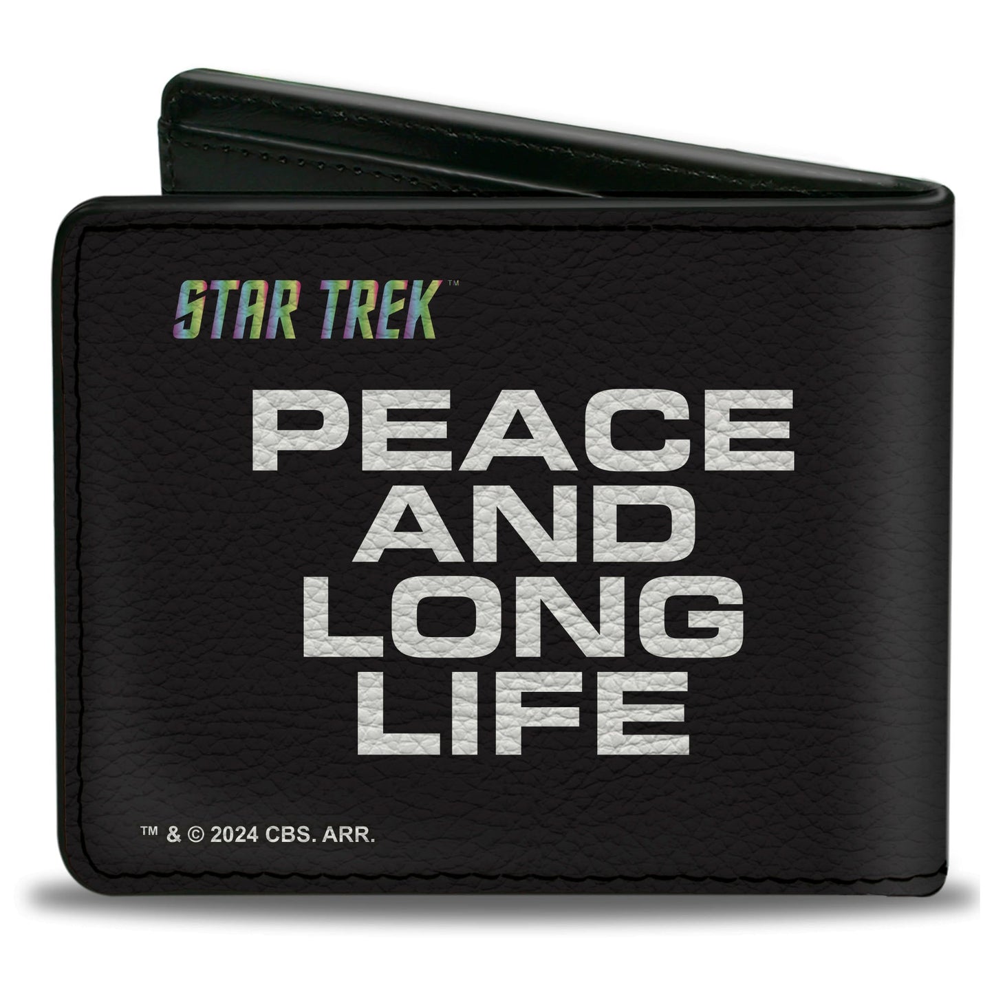 Back view showing the Peace and Long Life Vulcan salute emblem.