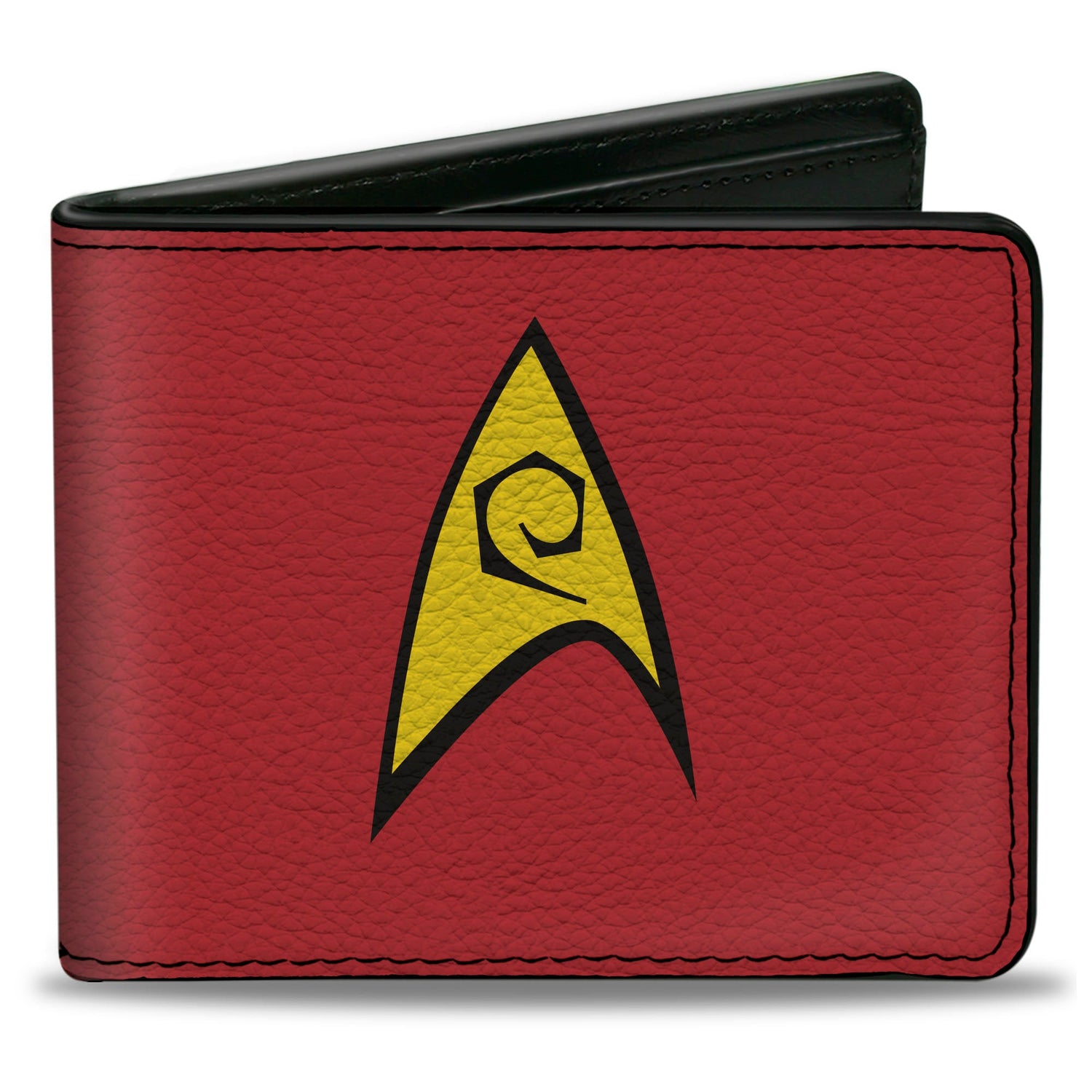 Star Trek Starfleet Operations Insignia Bi-Fold Wallet front view showing red color and gold delta logo