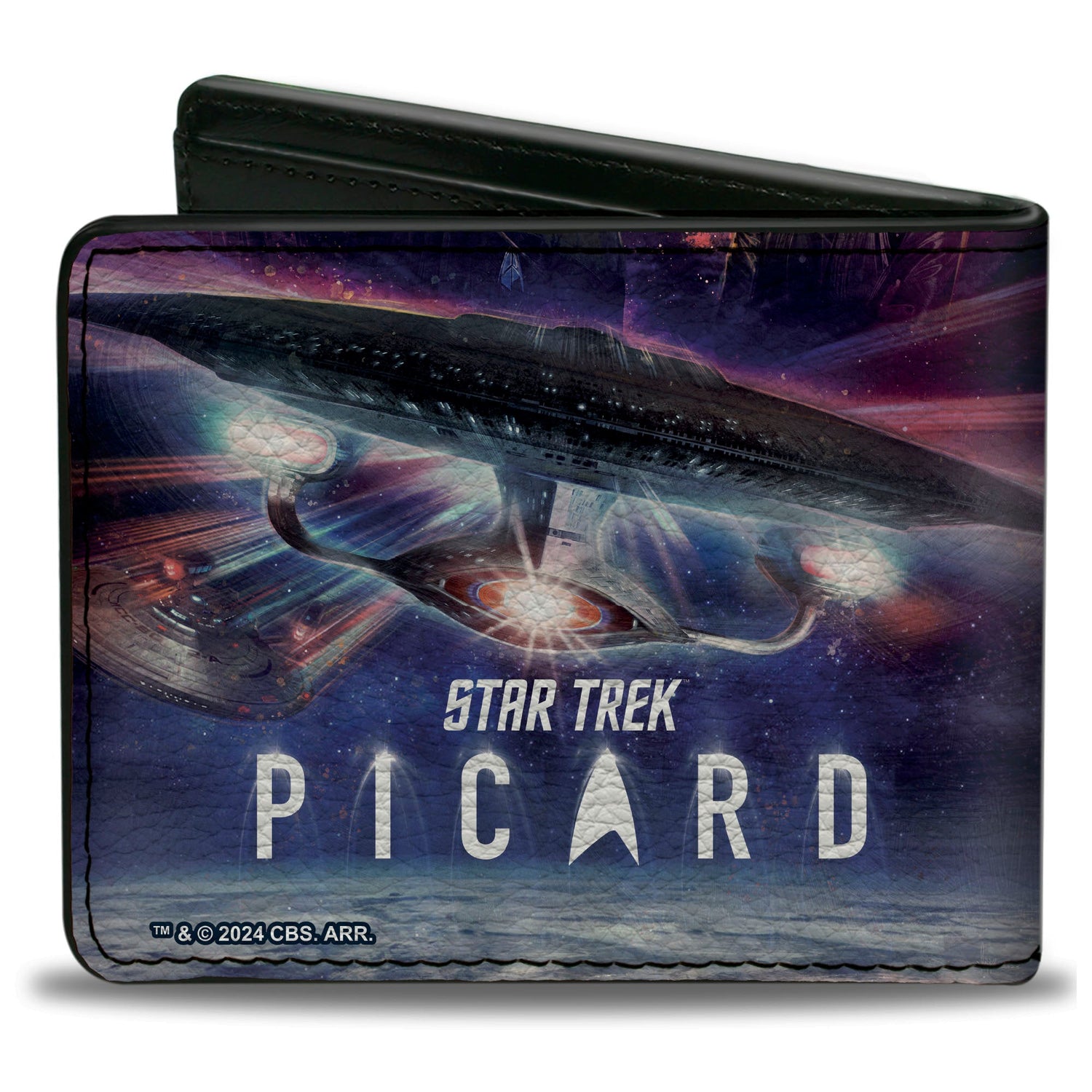 Close-up of the Star Trek Picard title logo on the wallet exterior.