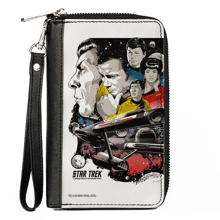 Star Trek Classic Crew and Enterprise Poster Zip Wallet front view