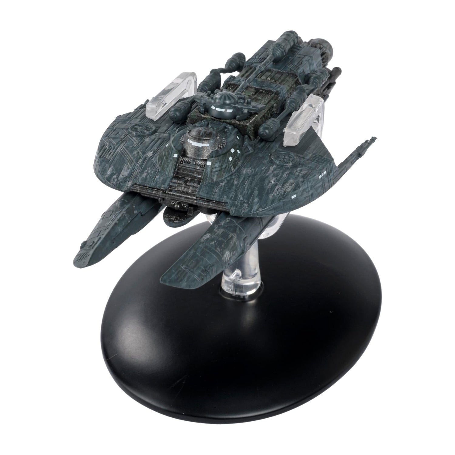 Side profile view showing the distinctive lines and configuration of the Eaglemoss Star Trek replica