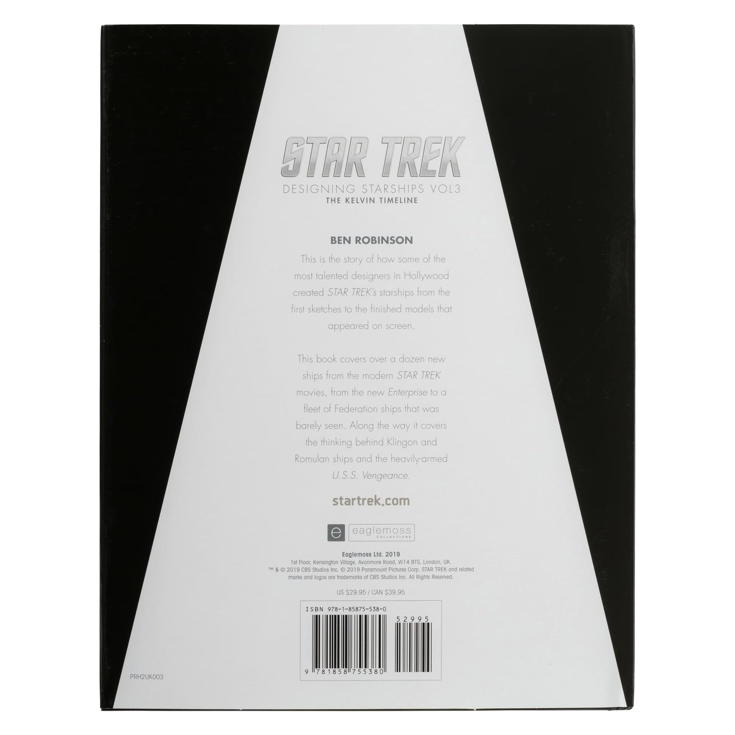 Detailed view of interior pages featuring concept art for unreleased starships from Star Trek Beyond