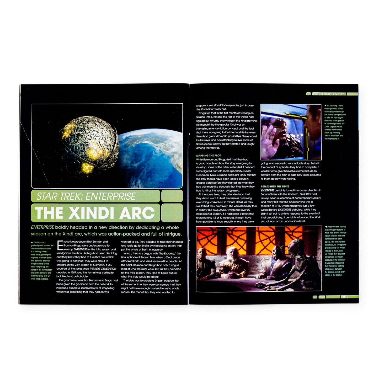 Close-up view of the magazine pages displaying exclusive concept artwork and design notes for the U.S.S. Lantree