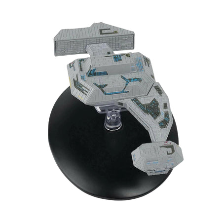 Top-down view of the Renegade Borg Ship collectible, highlighting the detailed mechanical plating and hand-painted textures.