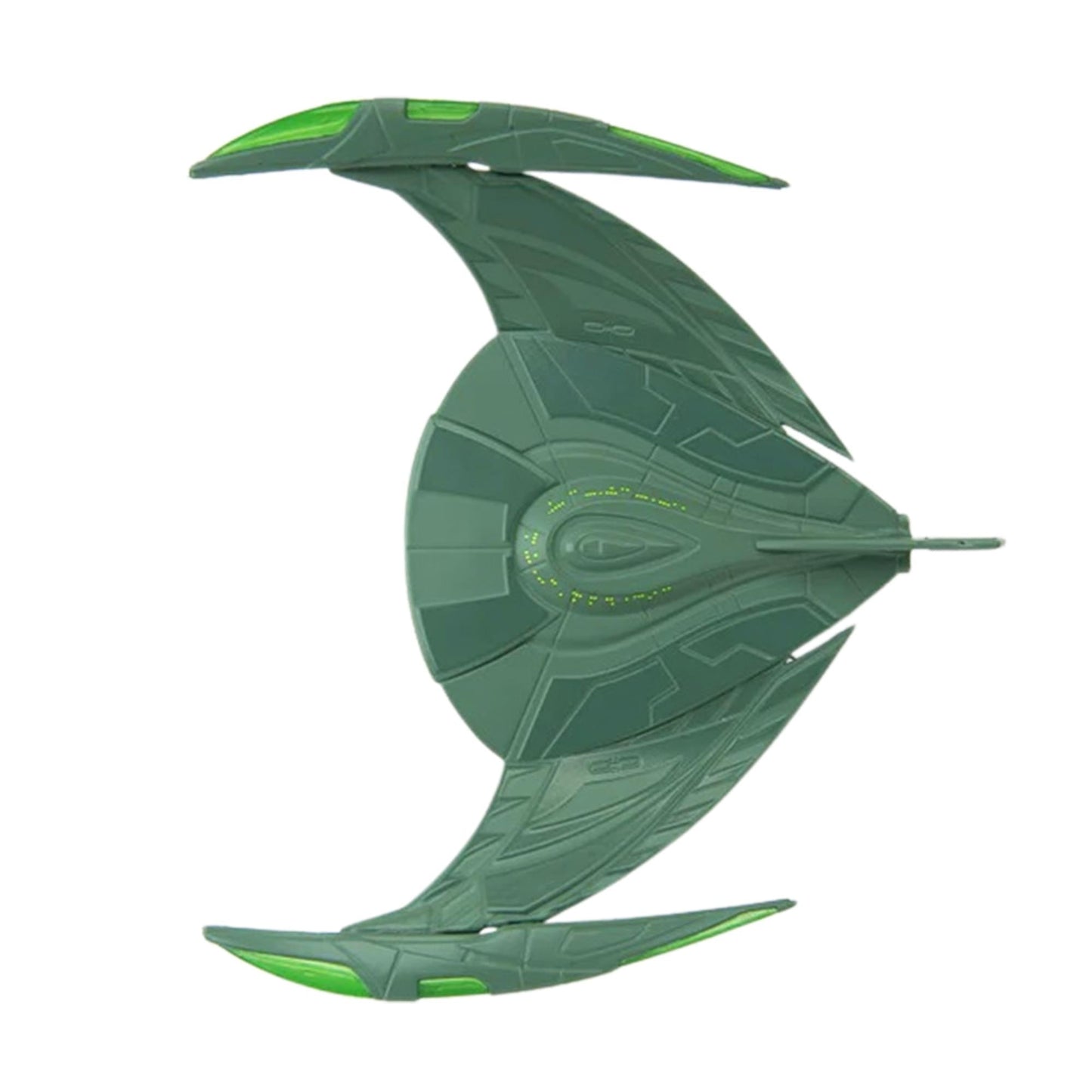 Angled profile view of the starship mounted on its collector display stand