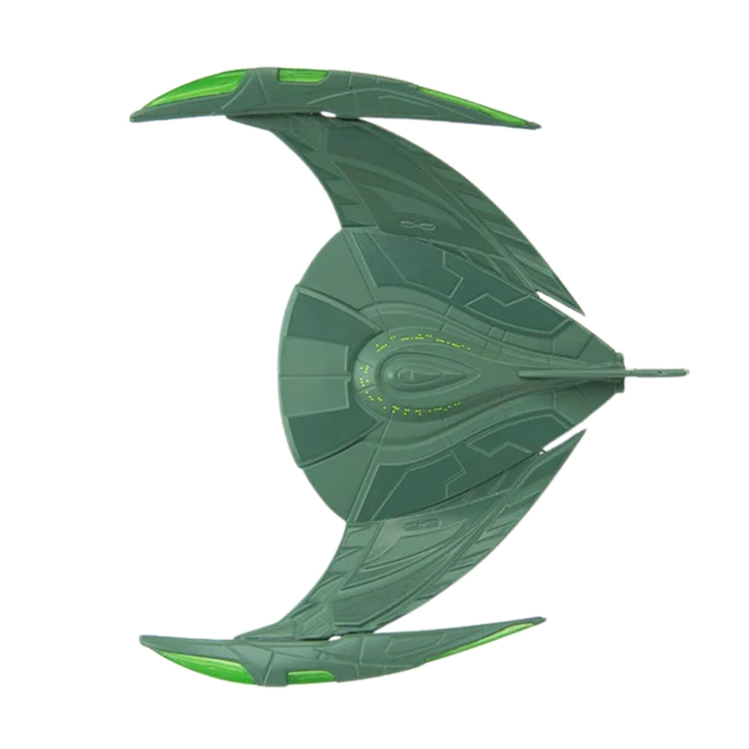 Angled profile view of the starship mounted on its collector display stand