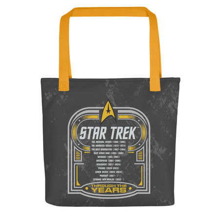 Star Trek Tote Bag Through The Years Yellow Handles