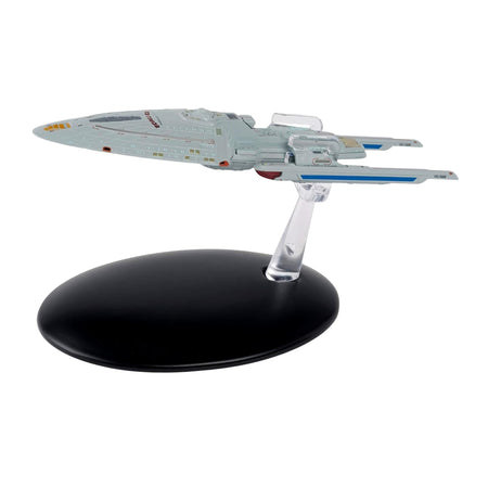 Top-down overhead view highlighting the hull configuration and intricate panel markings of the starship replica