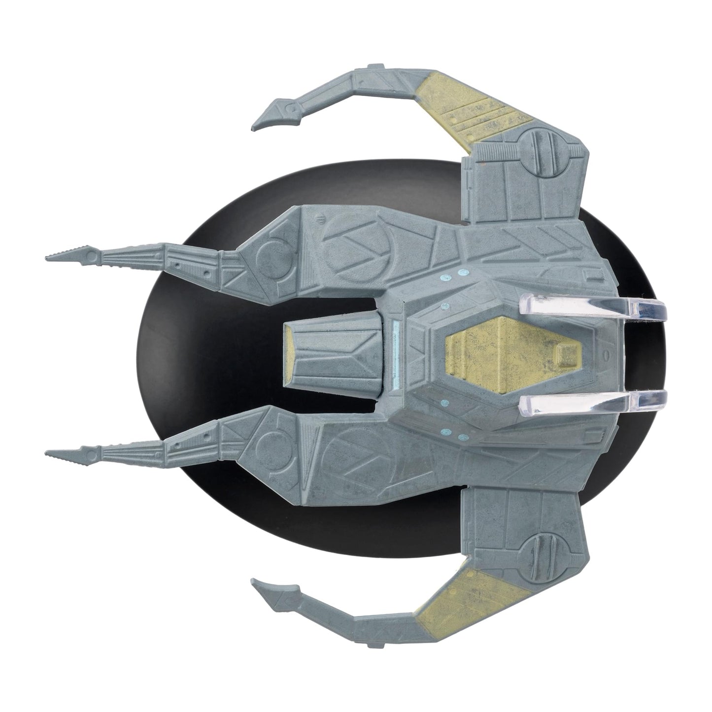 The starship model mounted on its official Star Trek display stand