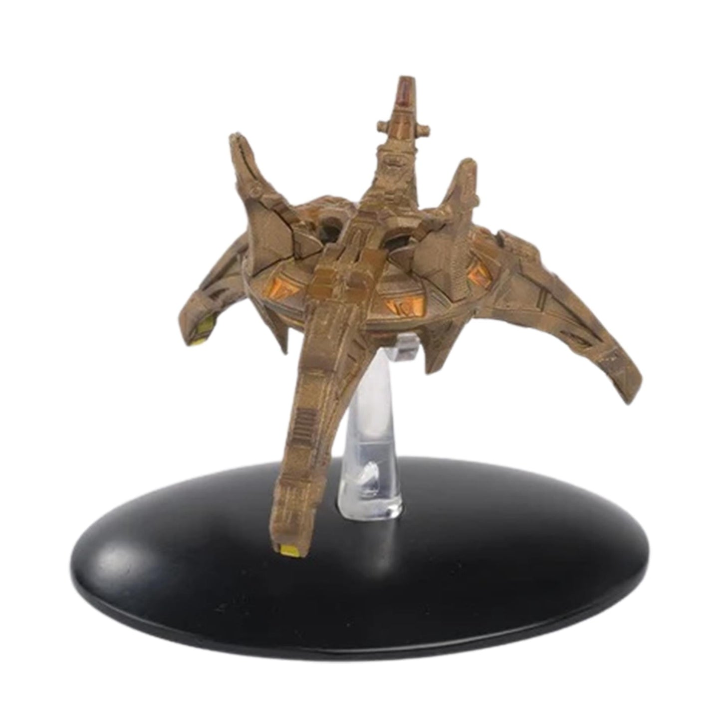 Side profile of the die-cast Cardassian weapon platform replica highlighting its distinct industrial hull geometry