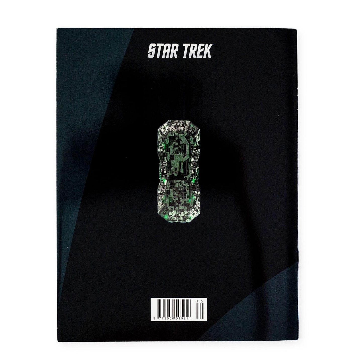Back cover of the Star Trek collectible magazine featuring series publication details and branding