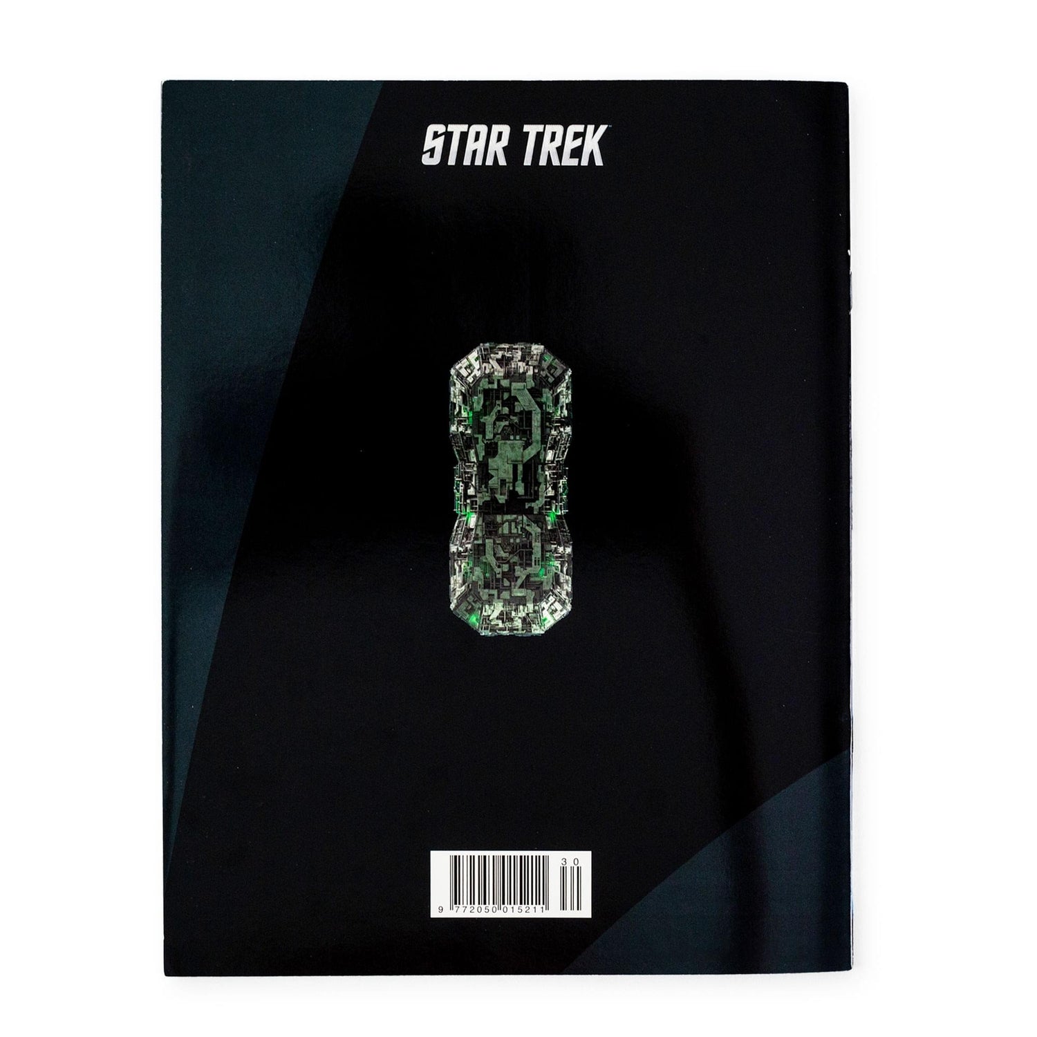Back cover of the Star Trek collectible magazine featuring series publication details and branding