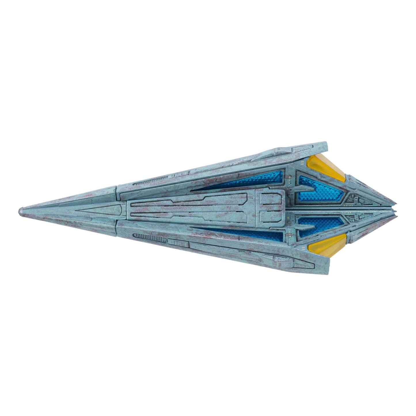 Complete unboxed set including the Tholian Starship model, display base, and companion collector documentation