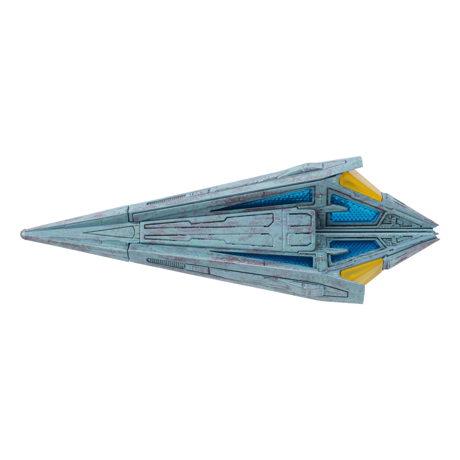 Complete unboxed set including the Tholian Starship model, display base, and companion collector documentation