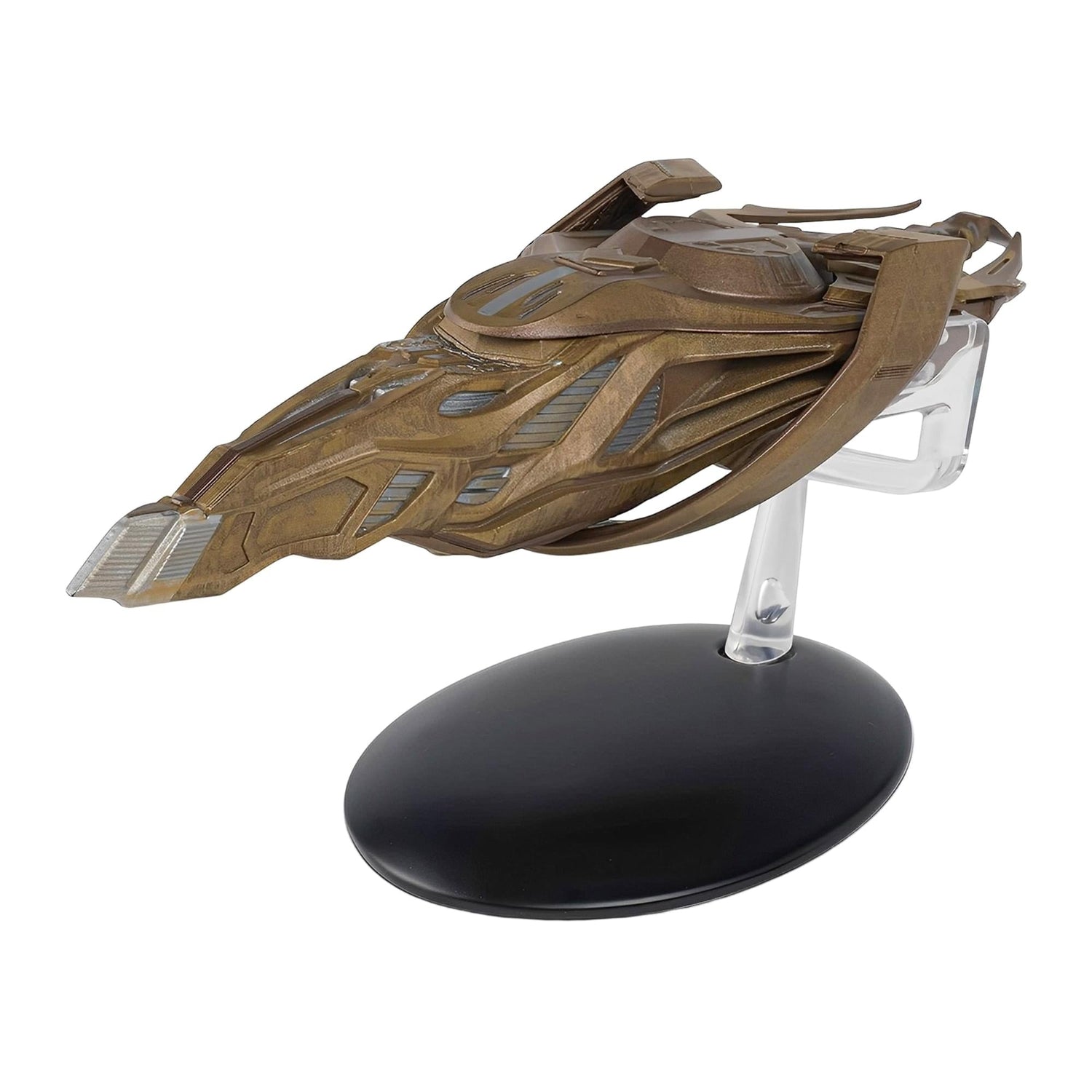 Rear view of the starship replica highlighting the detailed engine nacelles and warp drive architecture