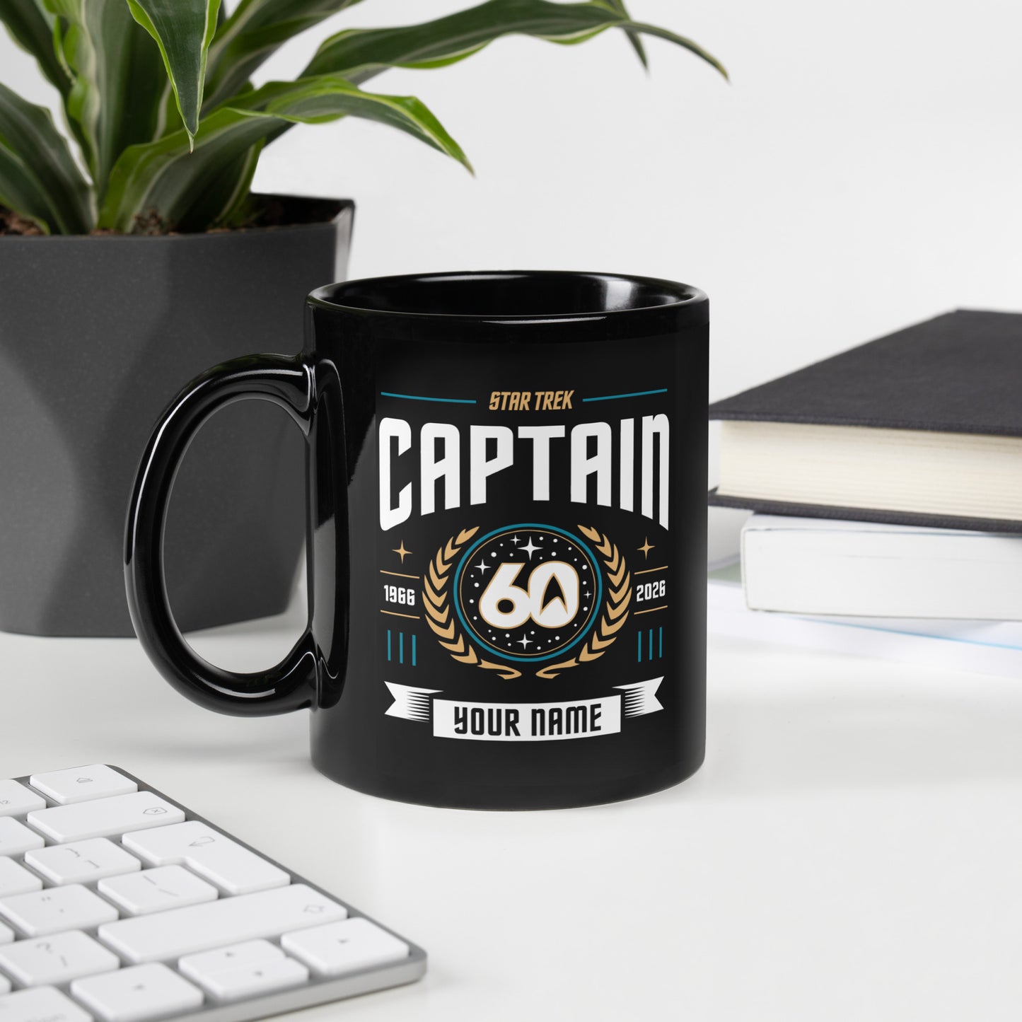 Star Trek Captain Personalized Name Mug 60th Anniversary