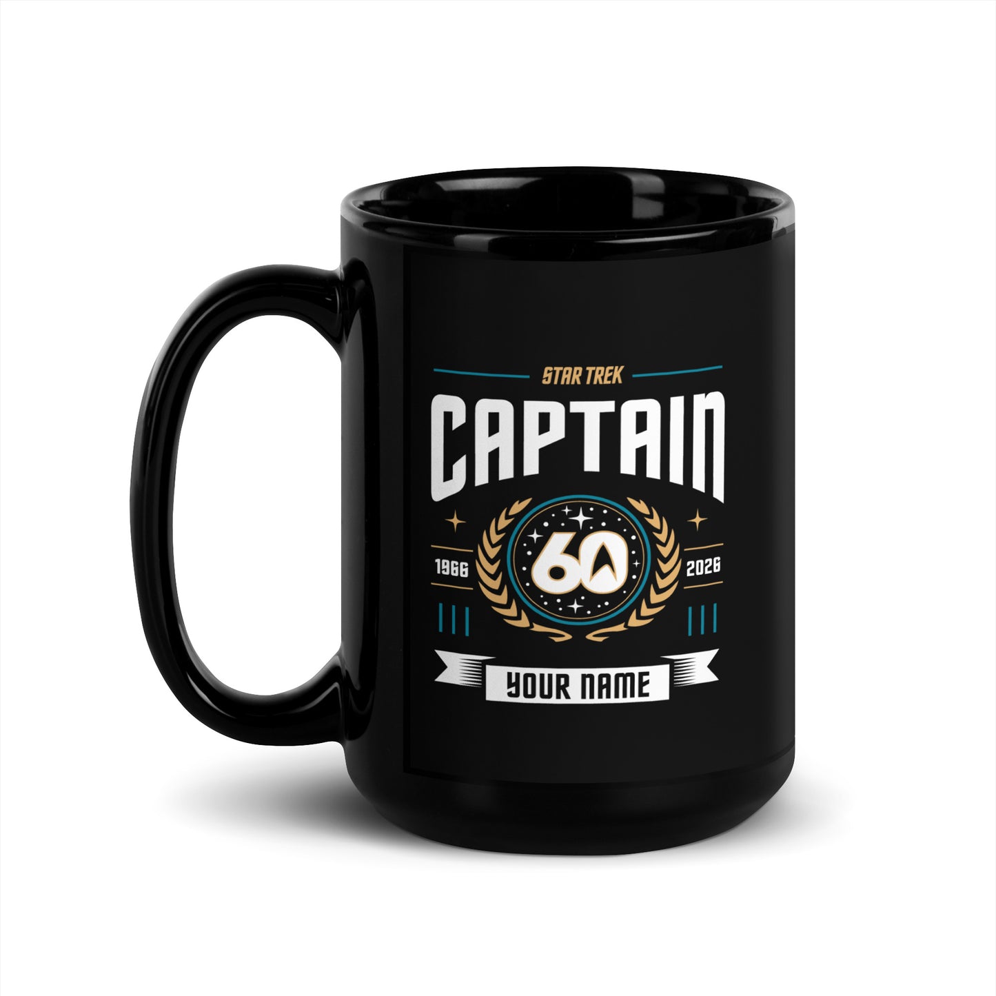 Star Trek Captain Personalized Name Mug 60th Anniversary