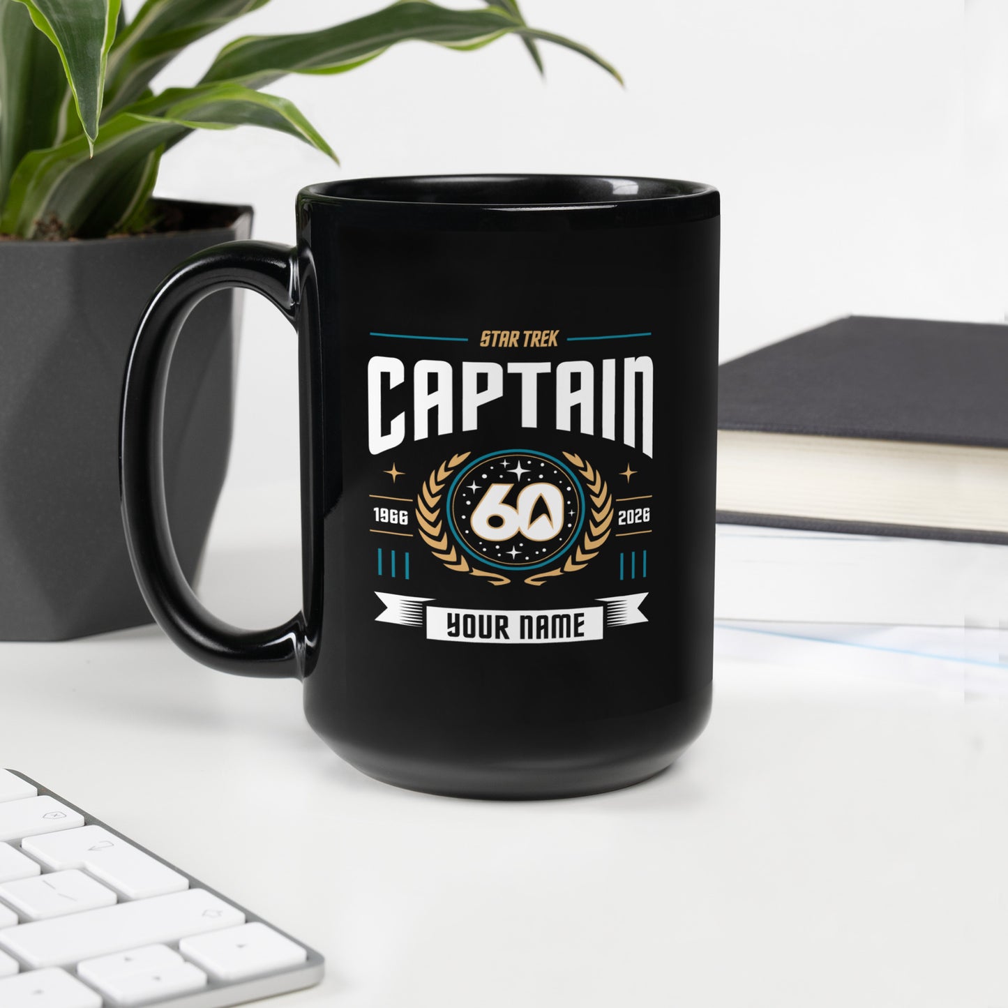 Star Trek Captain Personalized Name Mug 60th Anniversary