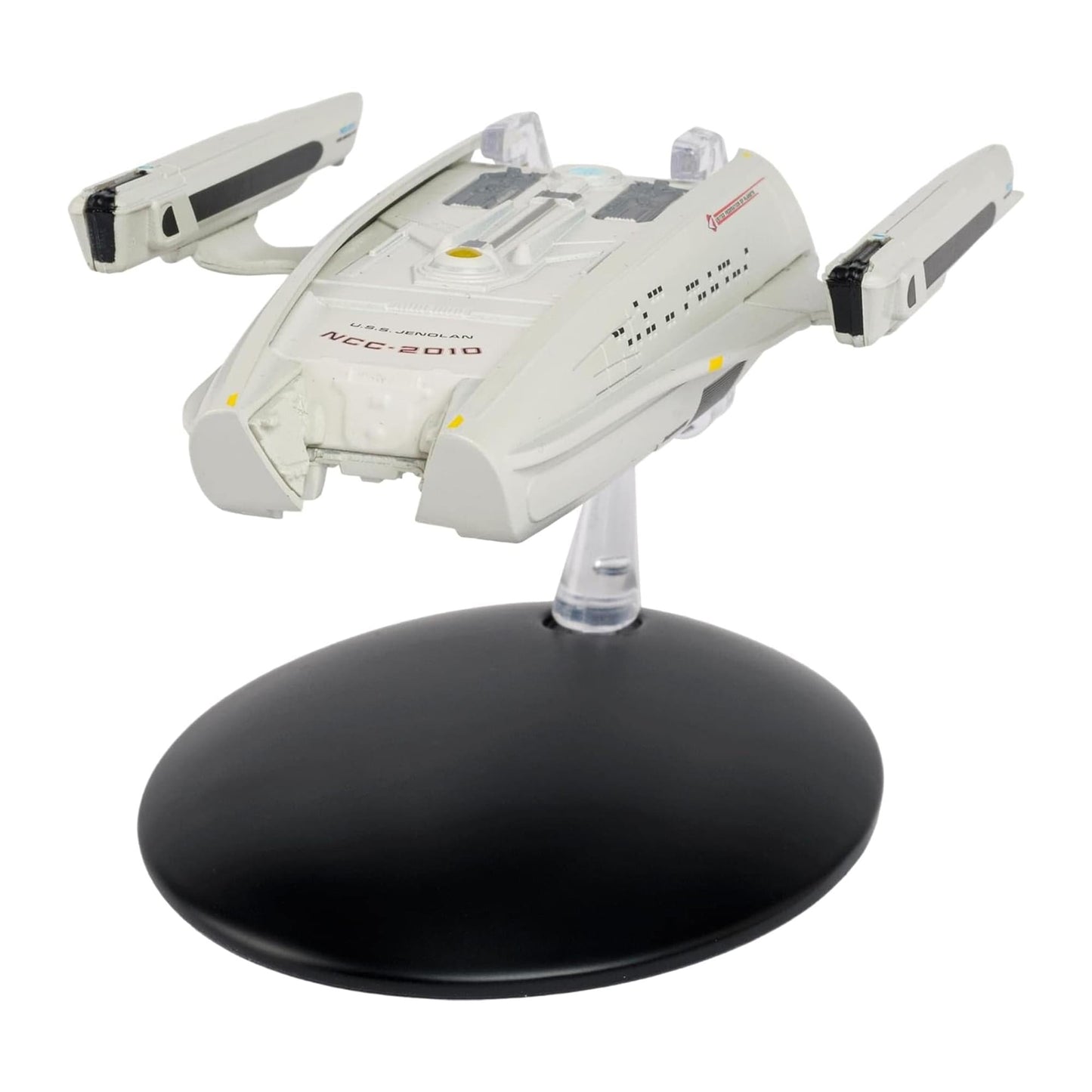Rear perspective of the U.S.S. Jenolen model highlighting the impulse engines and registry markings
