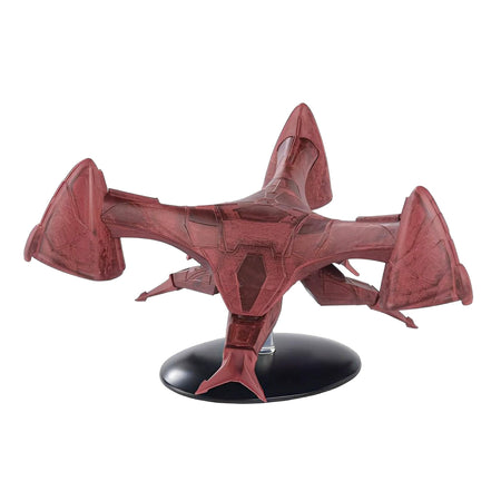 Front three-quarters angle view of the die-cast Vulcan Lander ship replica displaying its iconic saucer and engine configuration
