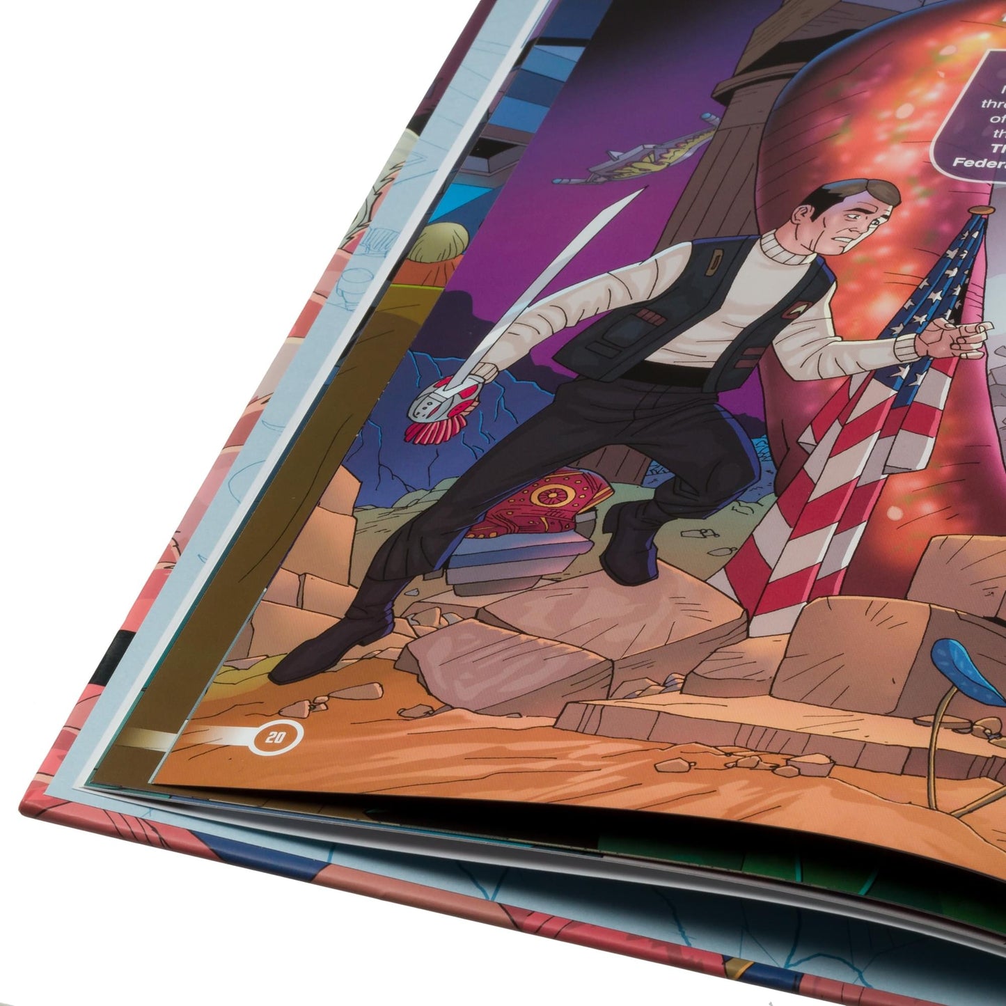 Close-up view of an interior illustration page highlighting intricate background details and puzzle elements
