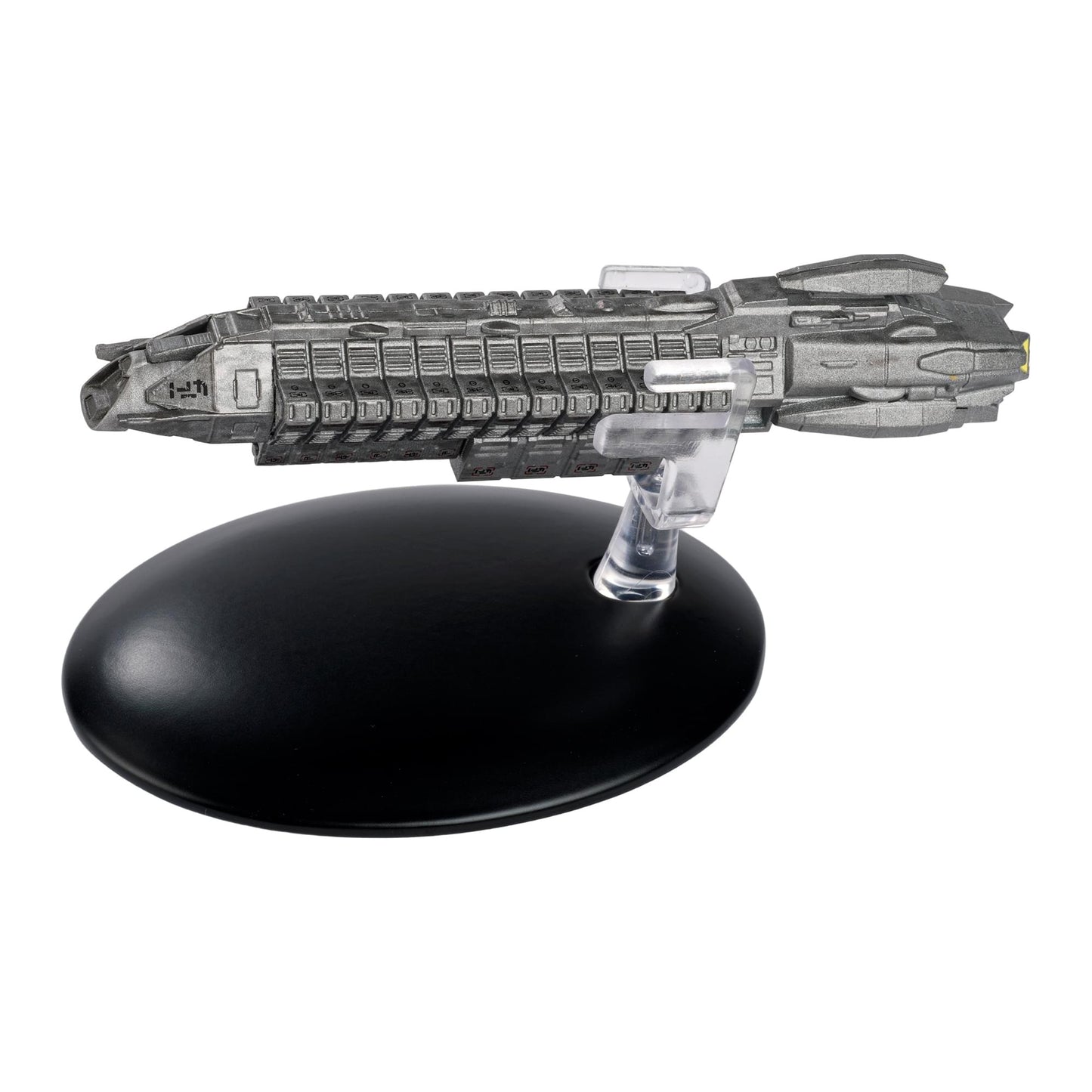 Top-down view of the Axanar cargo ship highlighting its industrial hull plating and configuration
