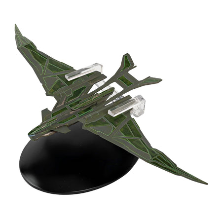 Top-down view of the Romulan Warbird model showing detailed hull plating and wing symmetry