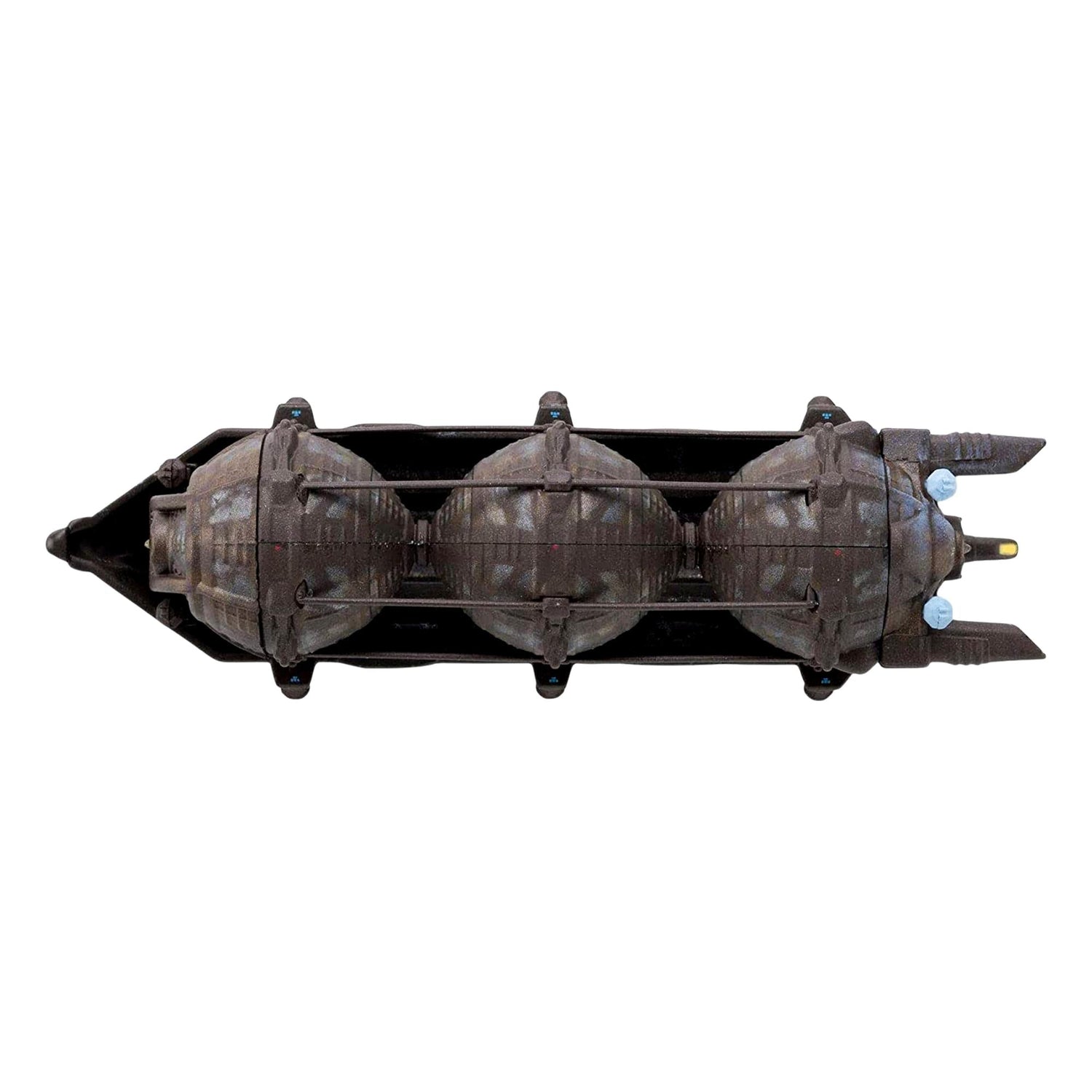 Close-up detail shot of the hull markings on the Star Trek Malon collectible model