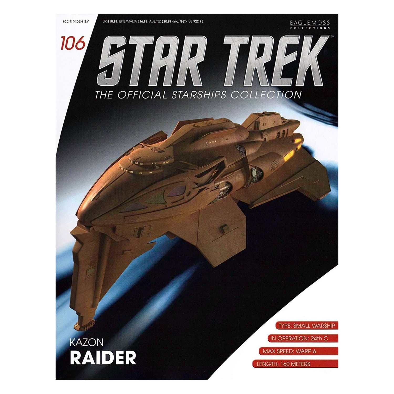 Packaging box for the Eaglemoss Star Trek Kazon Raider replica #106