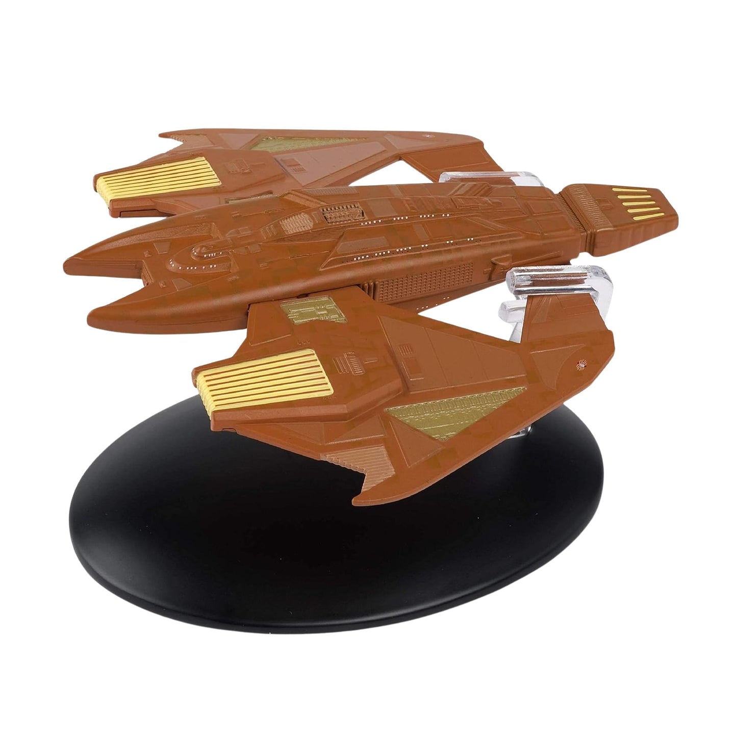 Eaglemoss Star Trek die-cast Vidiian Warship replica viewed from the front quarter, showing its angular hull and weapons arrays