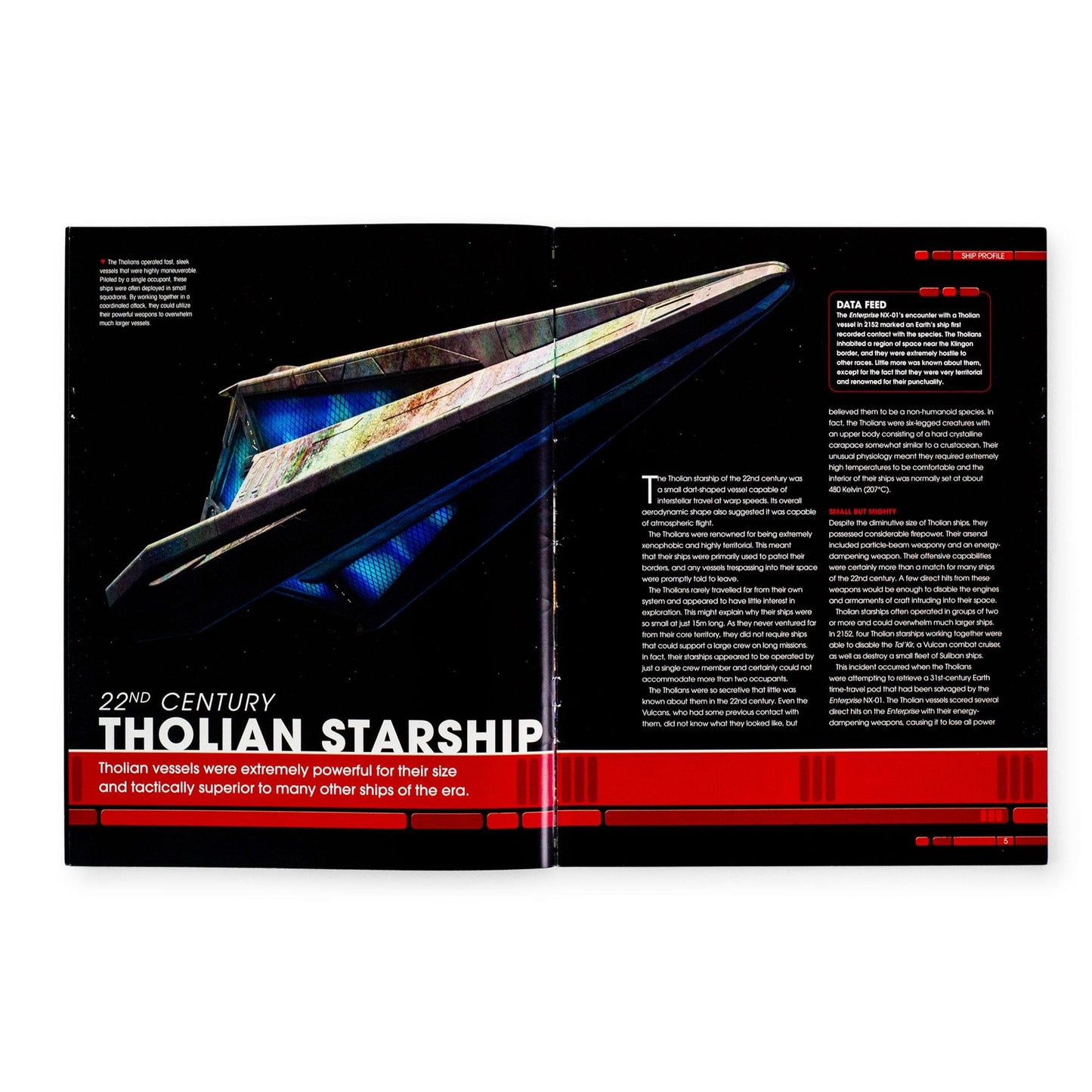 Back cover of the Star Trek magazine showcasing technical schematic previews and series publication details