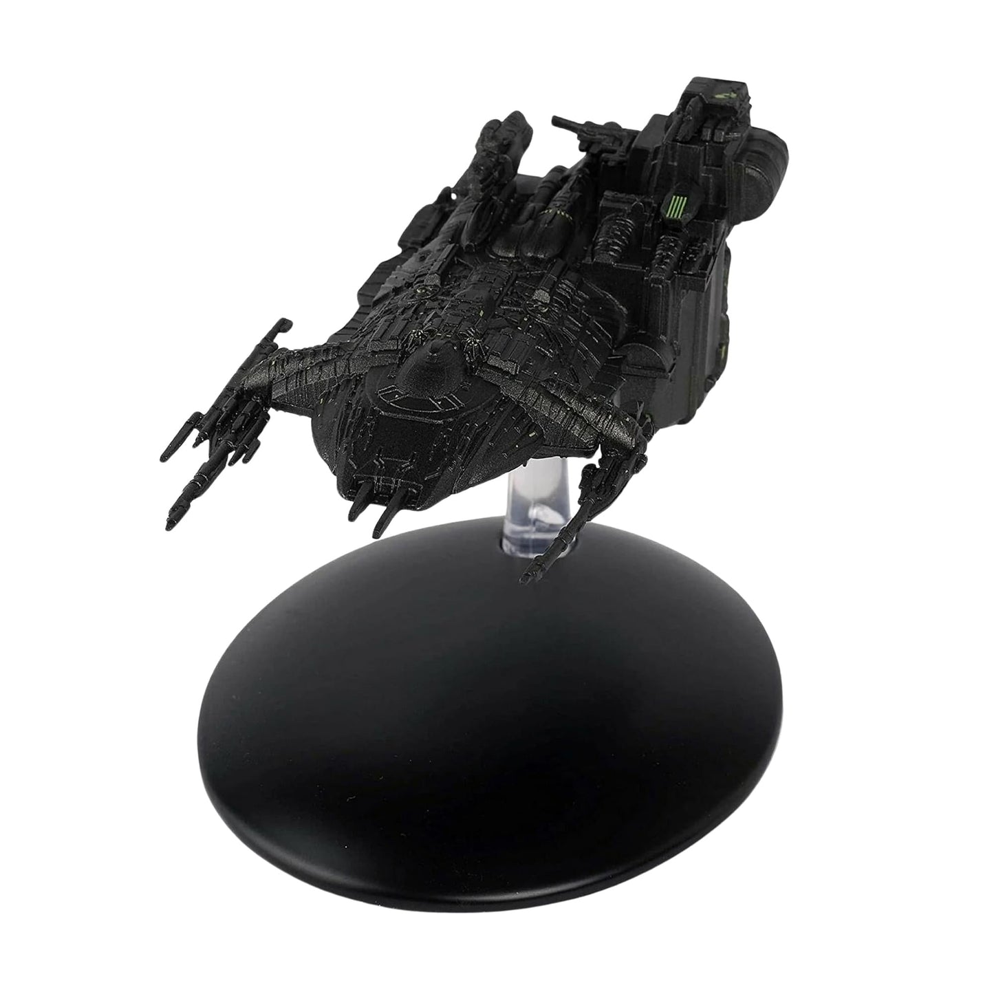 Front quarter view showcasing the unique vessel design and metallic finishes of the collectible