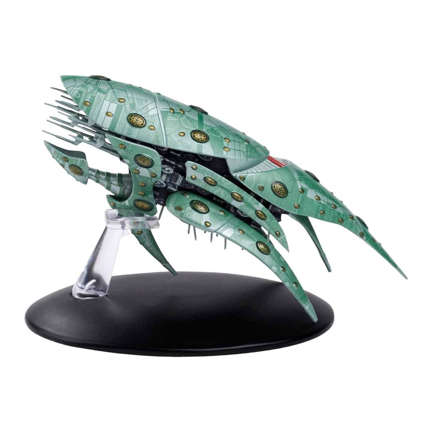 Rear angle shot of the Romulan Drone starship model highlighting engine details